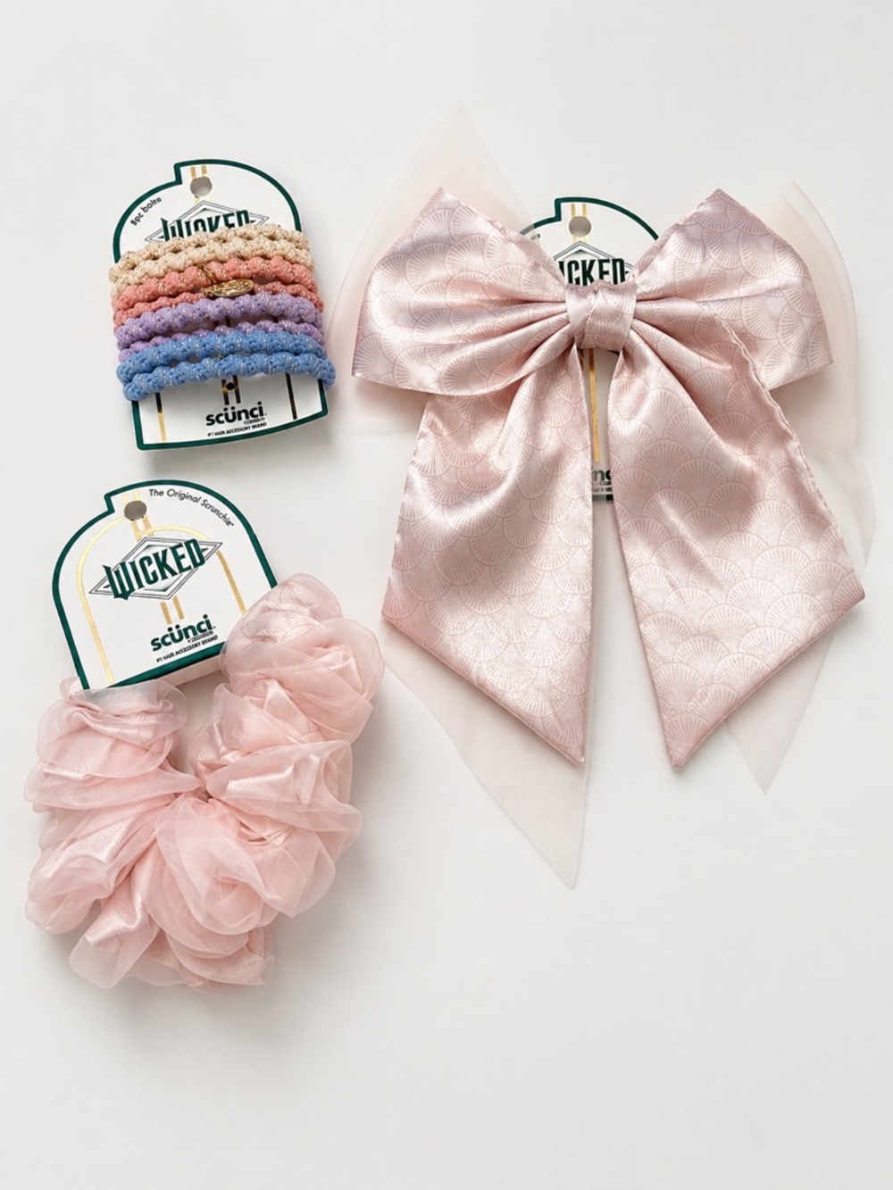3pc Pink Wicked Hair Accessories Bundle